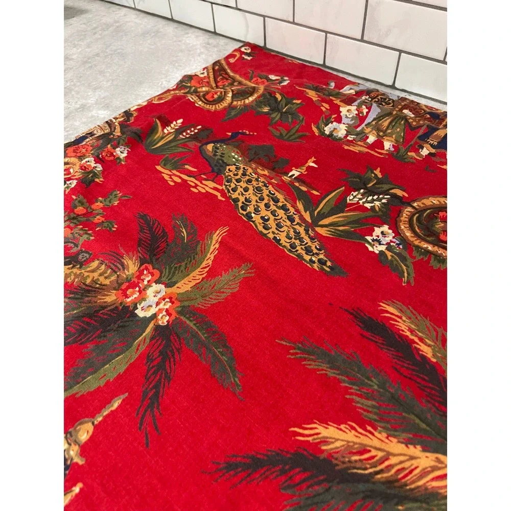 Pottery Barn Pillow Shams Set of 2 23.5 Euro Spice Route Chinoiserie Red Square